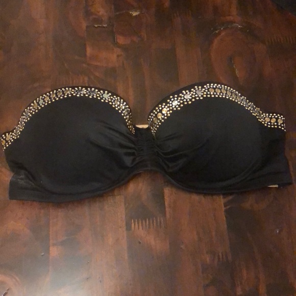 Victoria secret Black embellished bikini top. - Picture 1 of 4